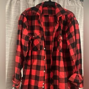 Red plaid button up
